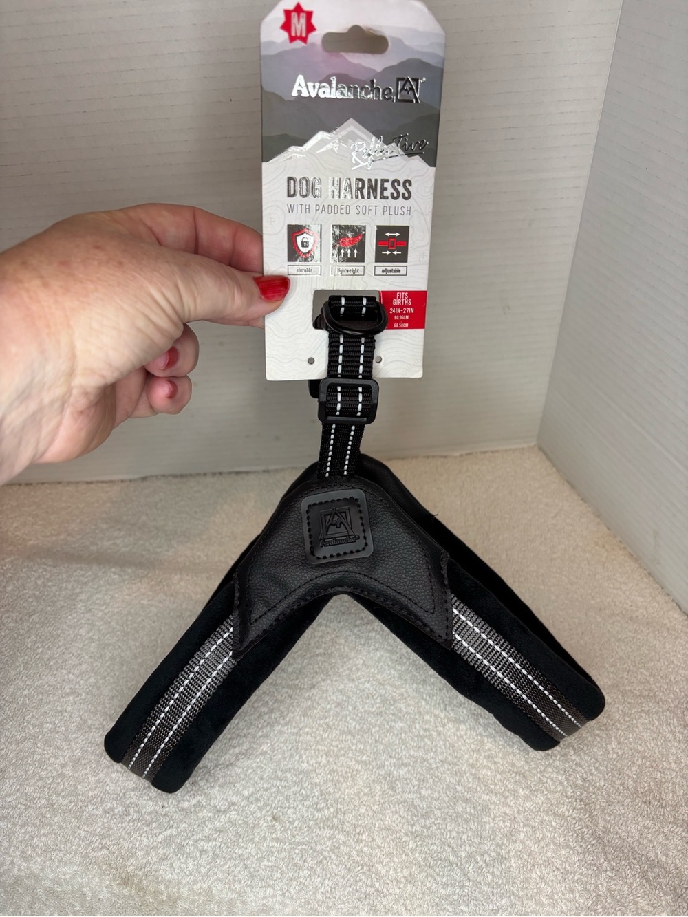 Avalanche Black Reflective Padded Dog Harness
